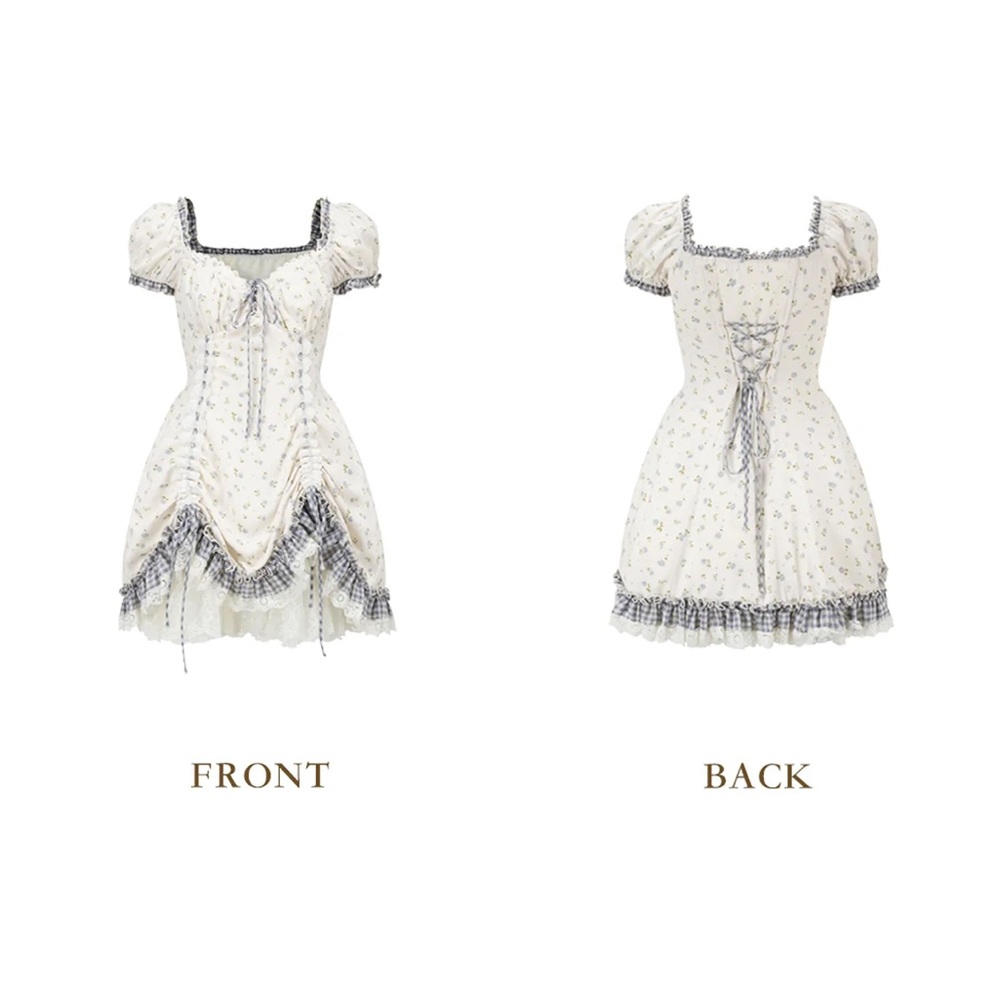 Lacemade babydoll dress fairycore cottage kawaii fairy floral Lolita - Picture 3 of 9